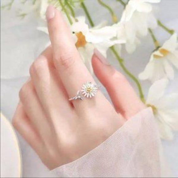 New Real Sterling Silver Plant Adjustable Ring - Picture 3 of 6